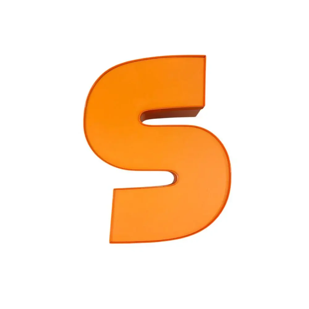Commercial Channel Letter S Storefront Sign 22” SSC Lighted Orange